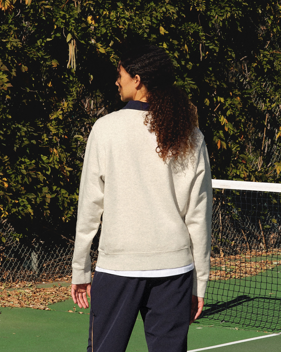 (image for) Generous Racquet Club Collared Sweatshirt, Relaxed Fit